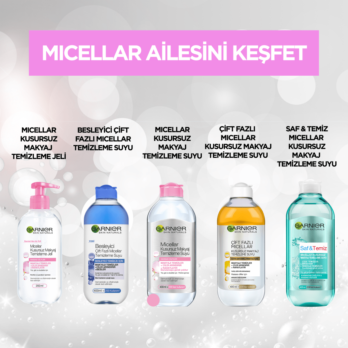 Garnier Saf &amp; Temiz Micellar Kusursuz Makyaj Temizleme Suyu 400ML - Melori