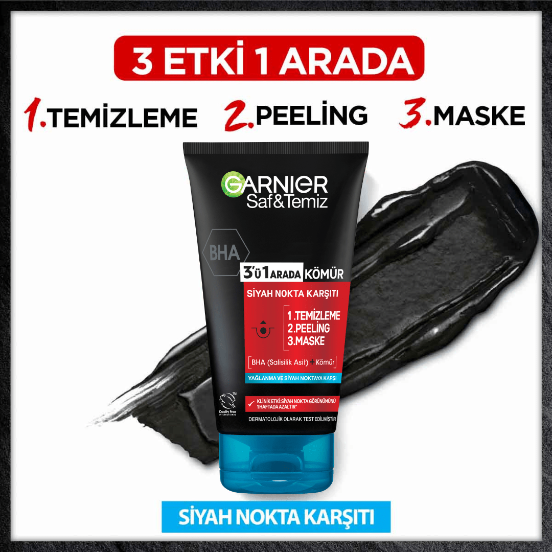 Garnier Saf &amp; Temiz Siyah Nokta Karşıtı Kömürlü 3&