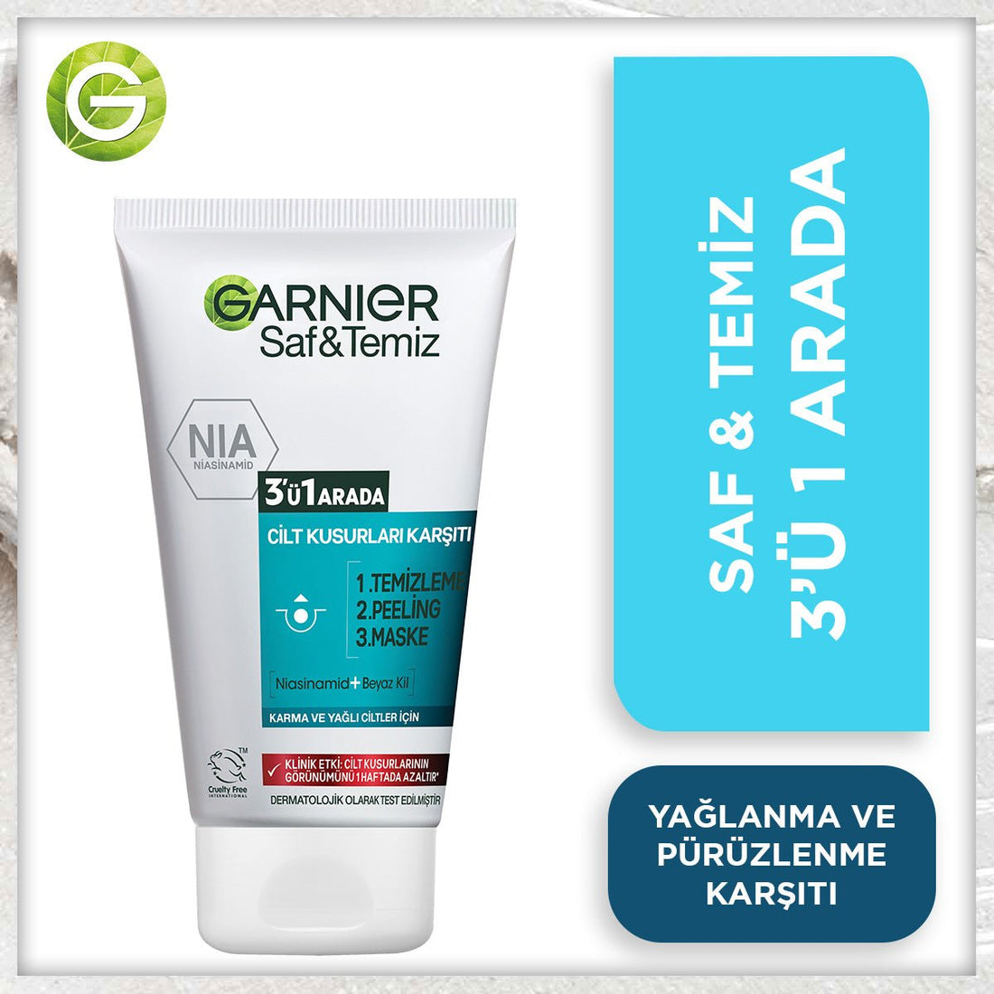 Garnier Saf & Temiz Yağlanma ve Pürüzlere Karşı 3&
