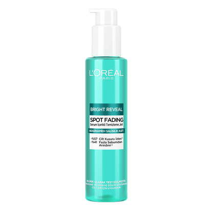 Loreal Paris Bright Reveal Cilt Kusuru İzi Karşıtı, Serum İçerikli Temizleme Jeli Niasinamid+Salisilik Asit 150ml - Melori