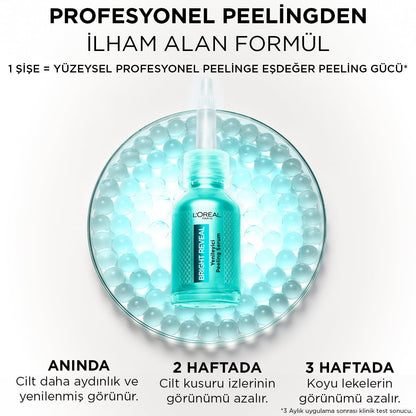 Loreal Paris Bright Reveal Koyu Lekelere Karşı Hızlı Etkili Yenileyici Peeling Serum 25% [AHA + BHA + PHA] 25ml - Melori