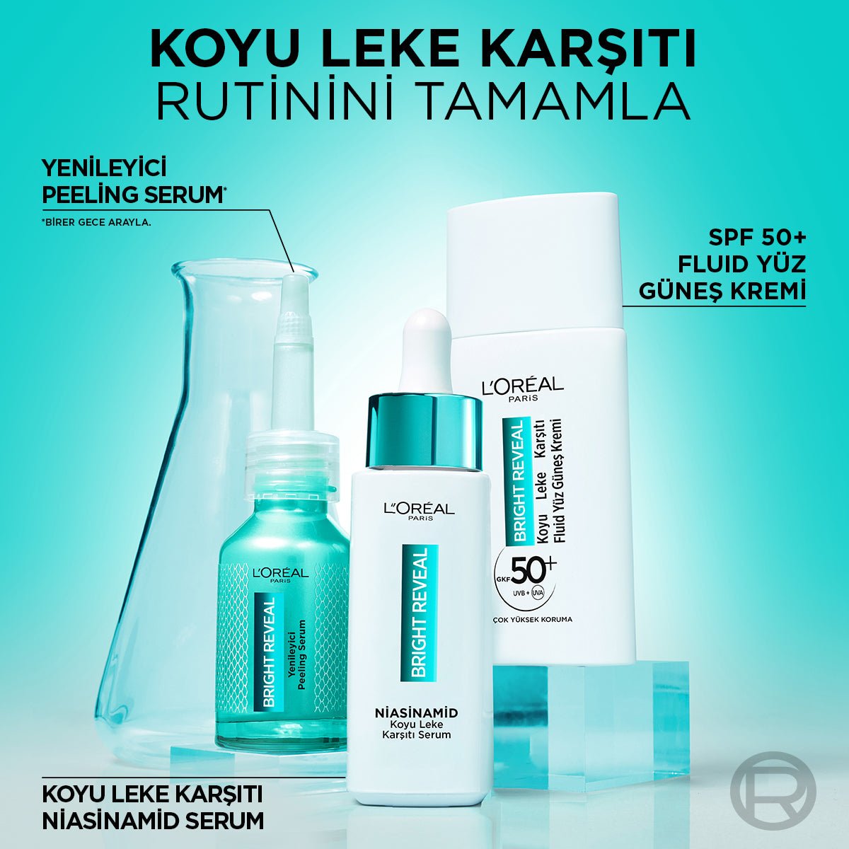 Loreal Paris Bright Reveal Koyu Lekelere Karşı Hızlı Etkili Yenileyici Peeling Serum 25% [AHA + BHA + PHA] 25ml - Melori