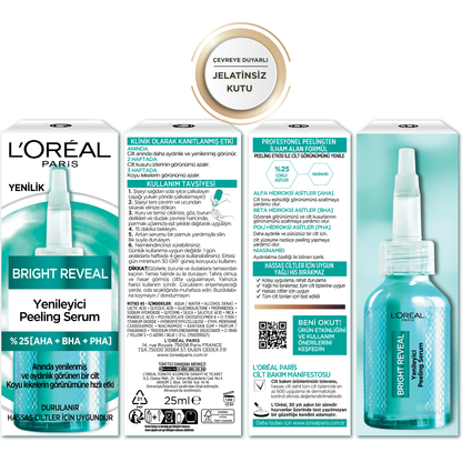 Loreal Paris Bright Reveal Koyu Lekelere Karşı Hızlı Etkili Yenileyici Peeling Serum 25% [AHA + BHA + PHA] 25ml - Melori