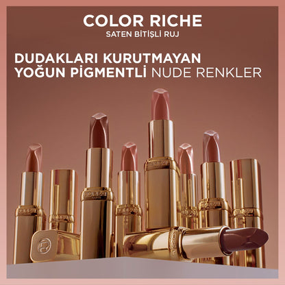 Loreal Paris Color Riche Saten Bitişli Ruj - 550 Nude Unapologetic - Melori