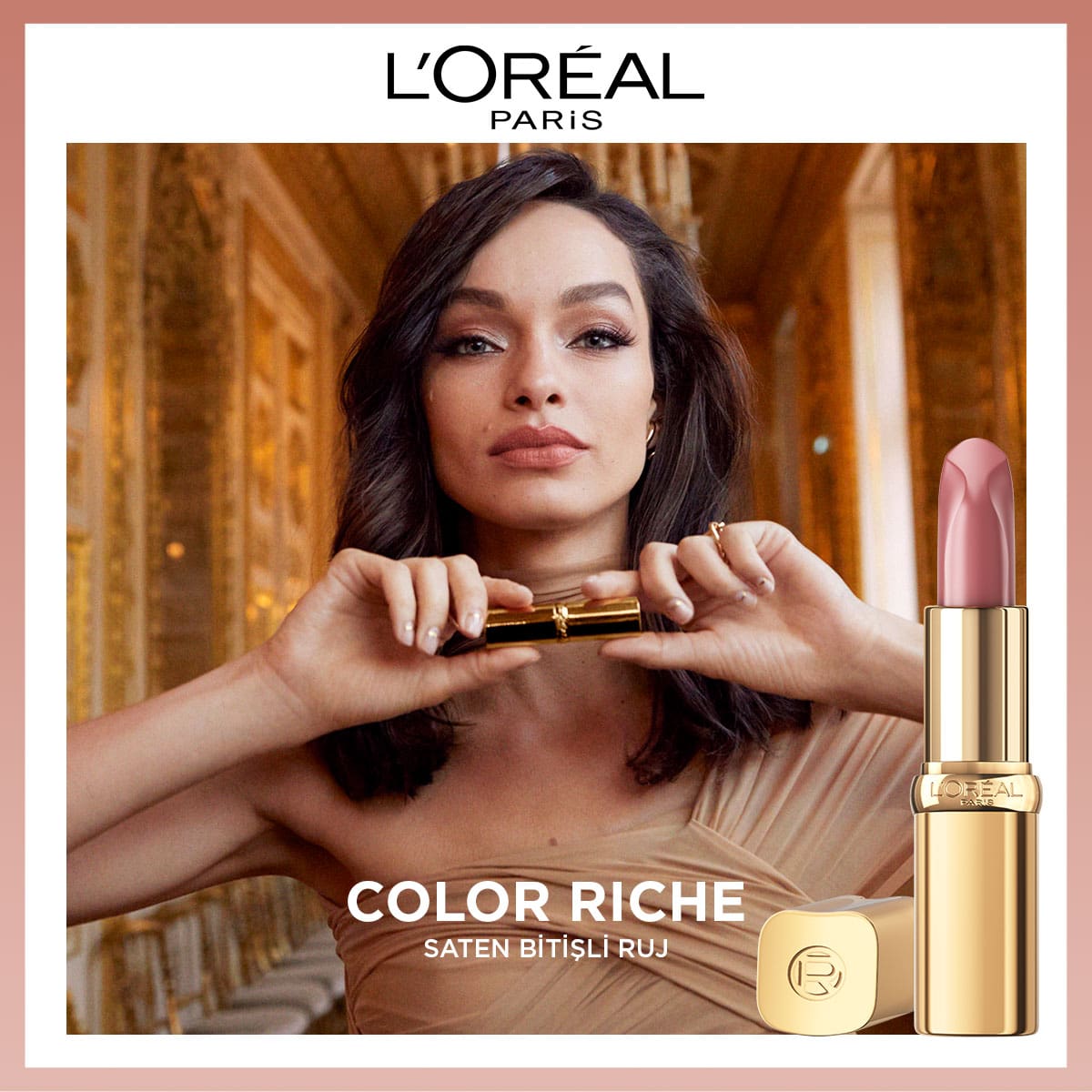 Loreal Paris Color Riche Saten Bitişli Ruj - 550 Nude Unapologetic - Melori