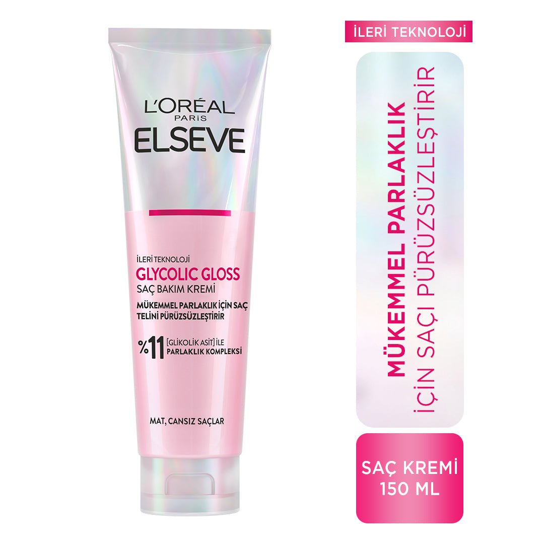 Loreal Paris Elseve Glycolic Gloss Mükemmel Parlaklık için Pürüzsüzleştirici Saç Kremi 150ml - Melori