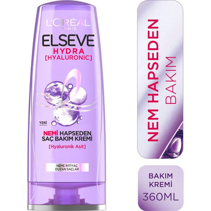 Loreal Paris Elseve Hydra [Hyaluronic] Nemi Hapseden Saç Bakım Kremi 360ml - Melori