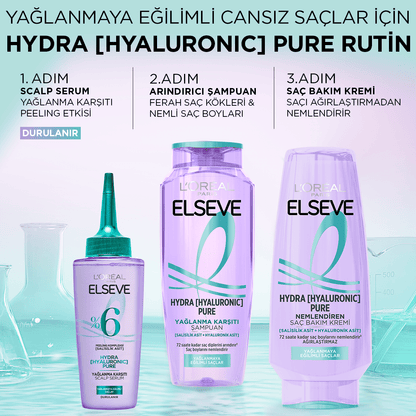 Loreal Paris Elseve Hydra [Hyaluronic] Pure Salisilik Asit İçeren Yağlanma Karşıtı Peeling Etkili Saç Derisi Serumu 102ml - Melori