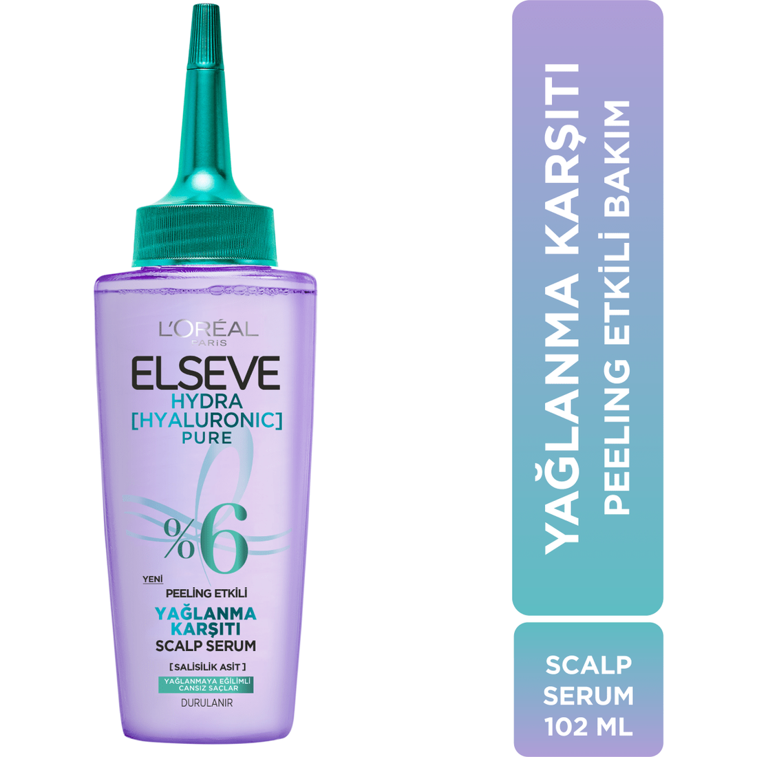 Loreal Paris Elseve Hydra [Hyaluronic] Pure Salisilik Asit İçeren Yağlanma Karşıtı Peeling Etkili Saç Derisi Serumu 102ml - Melori