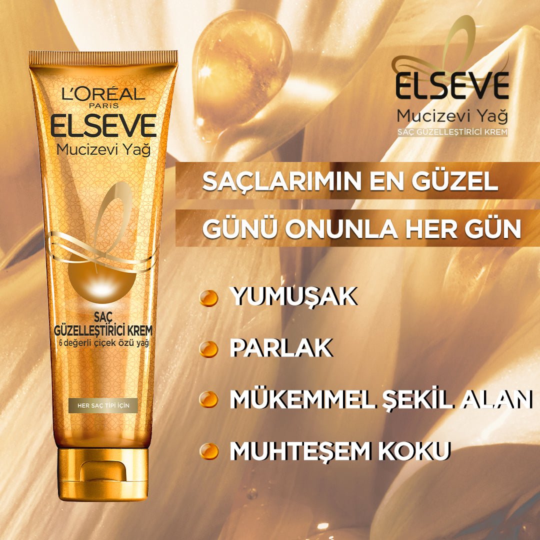 Loreal Paris Elseve Mucizevi Yağ Saç Güzelleştirici Krem 150 ml - Her Saç Tipi - Melori