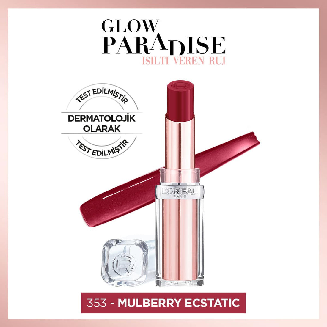 Loreal Paris Glow Paradise Balm - in - Lipstick - Işıltı Veren Ruj 353 Mulberry Ecstatic - Melori