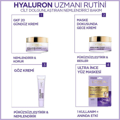 Loreal Paris Hyaluron Uzmanı Cilt Dolgunlaştıran Nemlendirici Krem Göz - Melori