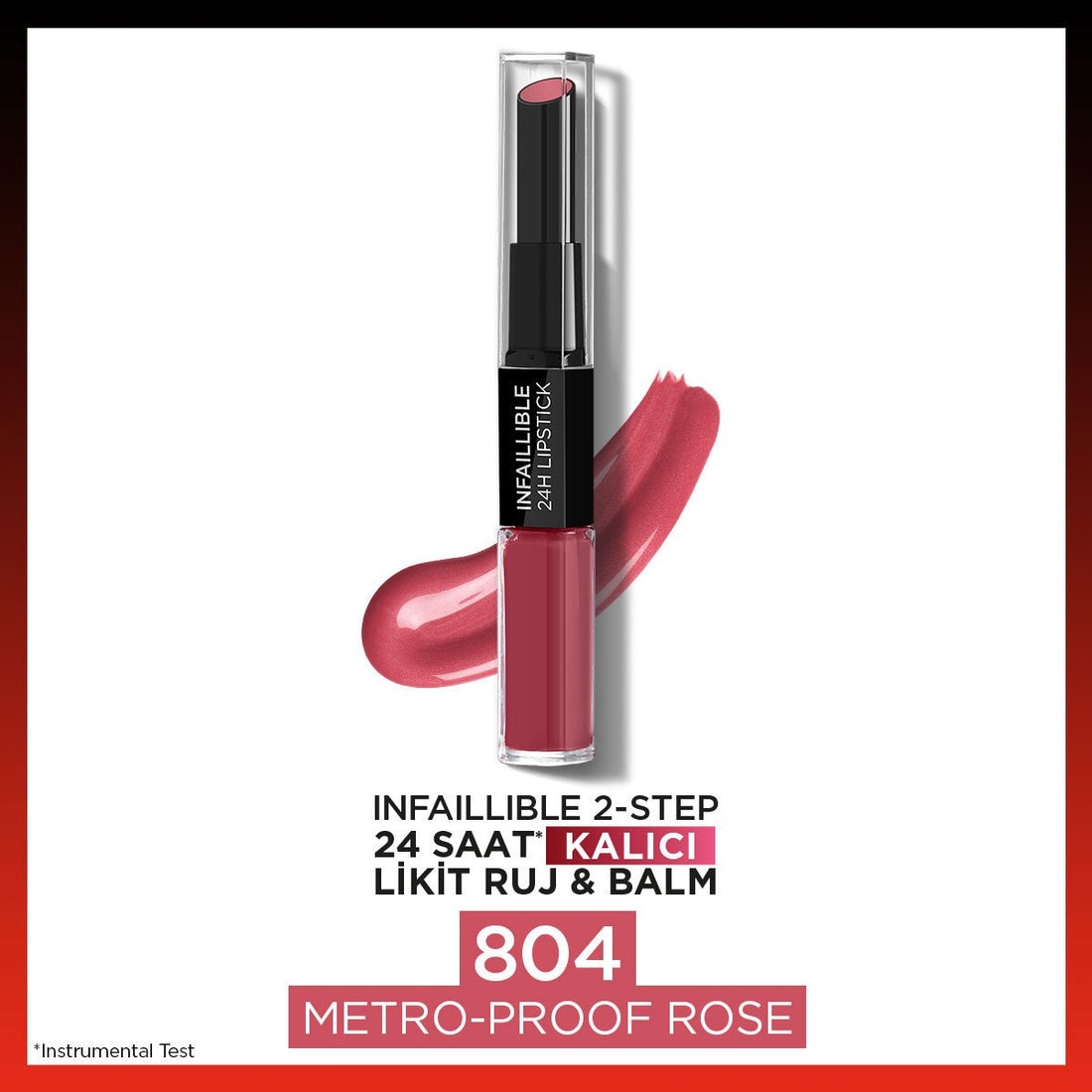 Loreal Paris Infaillible 2 - Step 24 Saat Kalıcı Likit Ruj & Balm - 804 Metro - Proof Rose - Melori