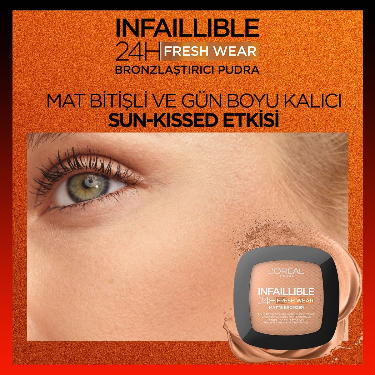 Loreal Paris Infaillible 24H Fresh Wear Bronzlaştırıcı Pudra - 300 Light Medium - Melori