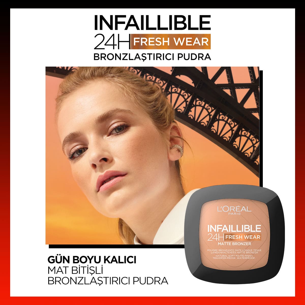 Loreal Paris Infaillible 24H Fresh Wear Bronzlaştırıcı Pudra - 300 Light Medium - Melori