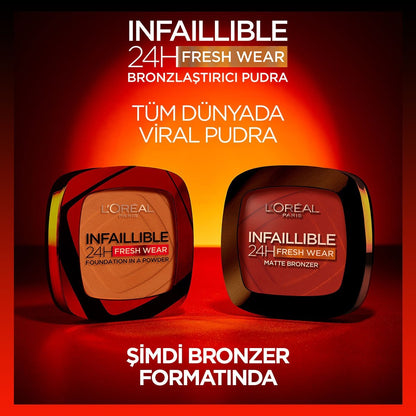 Loreal Paris Infaillible 24H Fresh Wear Bronzlaştırıcı Pudra - 300 Light Medium - Melori