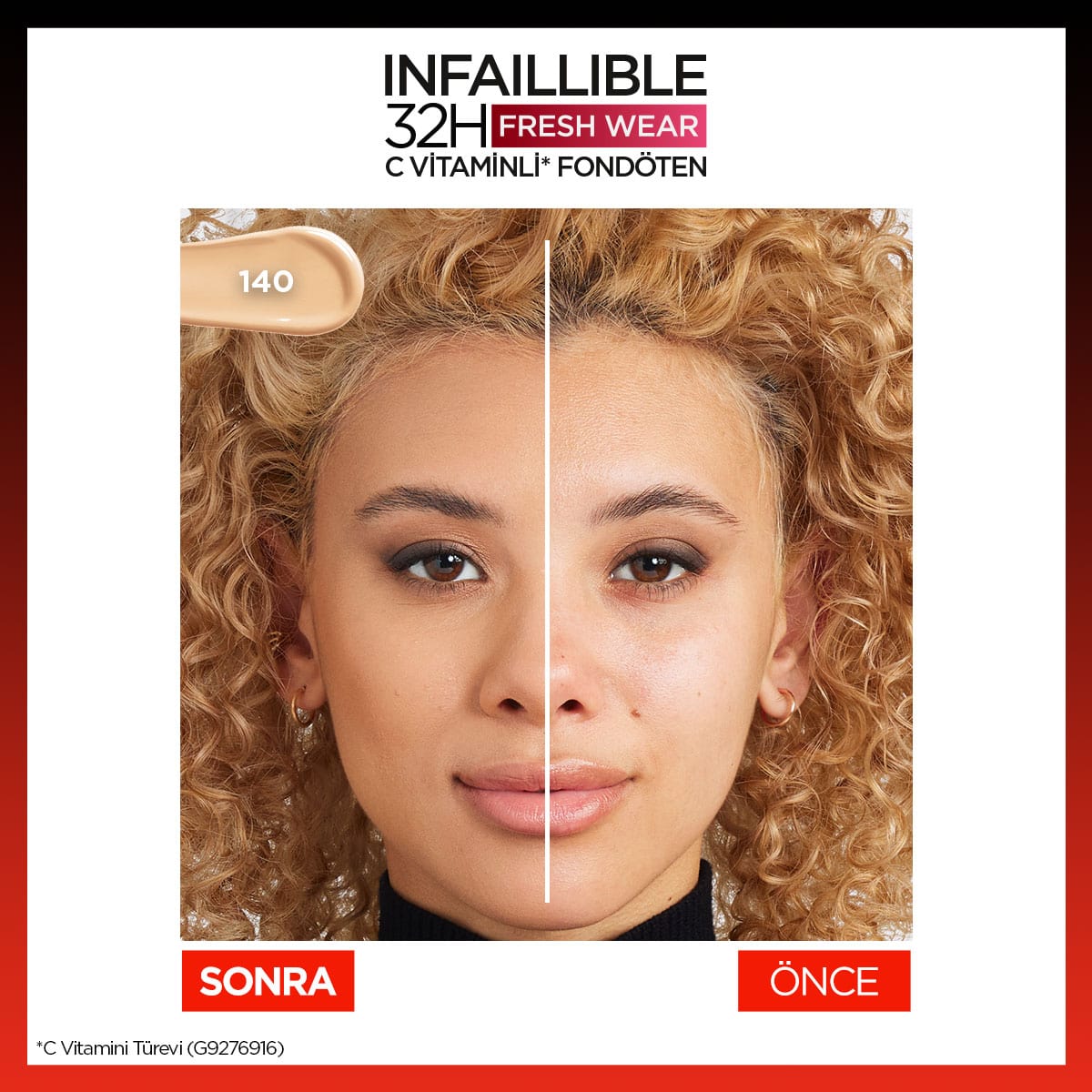 Loreal Paris Infaillible 32H Fresh Wear C Vitaminli Fondöten - 140 Golden Beige - Melori