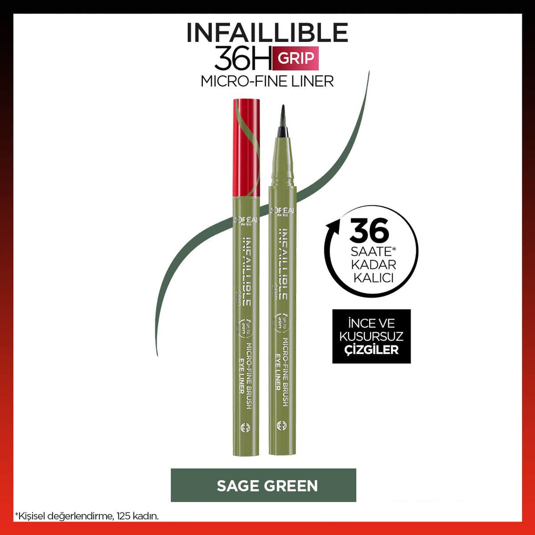 Loreal Paris Infaillible 36H Grip Micro Fine Eyeliner 05 Sage Green - Melori