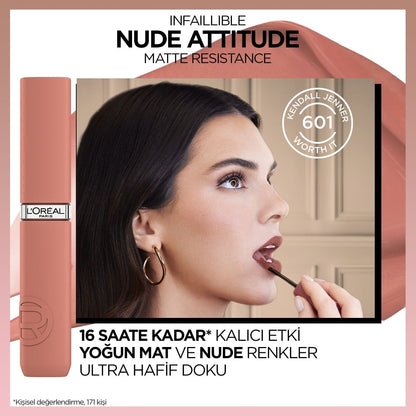 Loreal Paris Infaillible Matte Resistance Likit Mat Ruj - 630 Rose Heat - Melori