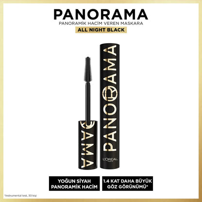 Loreal Paris Panorama Hacim Veren Maskara All Night Black - Siyah - Melori