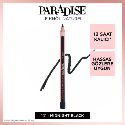 Loreal Paris Paradise Le Khol Göz Kalemi 101 Midnight Black Siyah Göz Kalemi - Melori