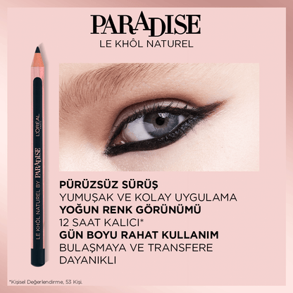 Loreal Paris Paradise Le Khol Göz Kalemi 101 Midnight Black Siyah Göz Kalemi - Melori