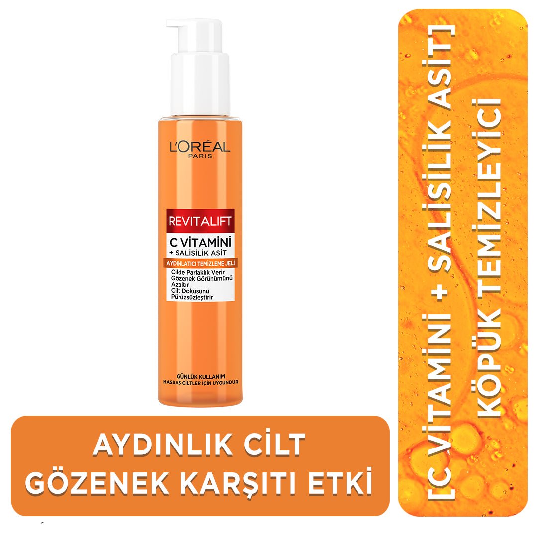 Loreal Paris Revitalift Clinical [C vitamini + Salisilik Asit] Gözenek Karşıtı, Aydınlatıcı Temizleme Jeli - Melori