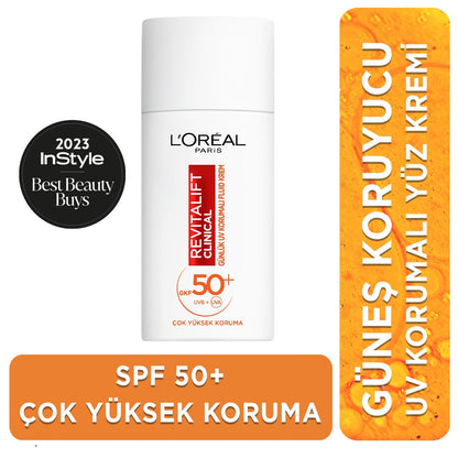 Loreal Paris Revitalift Clinical SPF 50+ Günlük Yüksek UV Korumalı Yüz Güneş Kremi 50ml - Melori