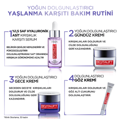 Loreal Paris Revitalift Filler Yoğun Dolgunlaştırıcı Yaşlanma Karşıtı Gündüz Kremi 50ml - Hyaluronik Asit - Melori