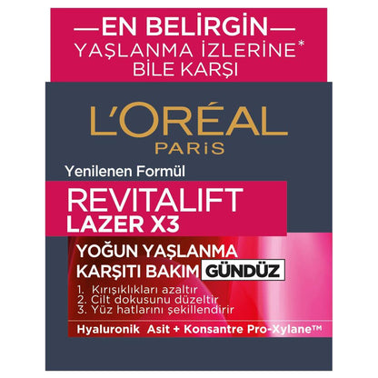 Loreal Paris Revitalift Lazer X3 Yoğun Yaşlanma Karşıtı Gündüz Bakım Kremi 50 ml - Melori
