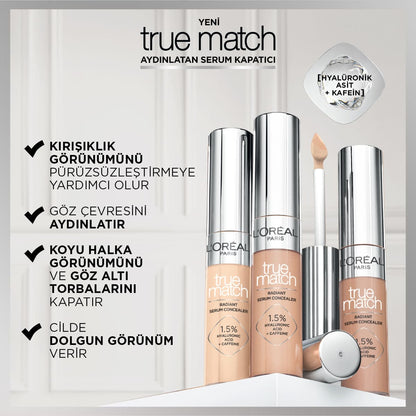 Loreal Paris True Match Aydınlatan Serum Kapatıcı - 1N 11 ml - Melori