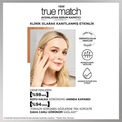 Loreal Paris True Match Aydınlatan Serum Kapatıcı - 1N 11 ml - Melori