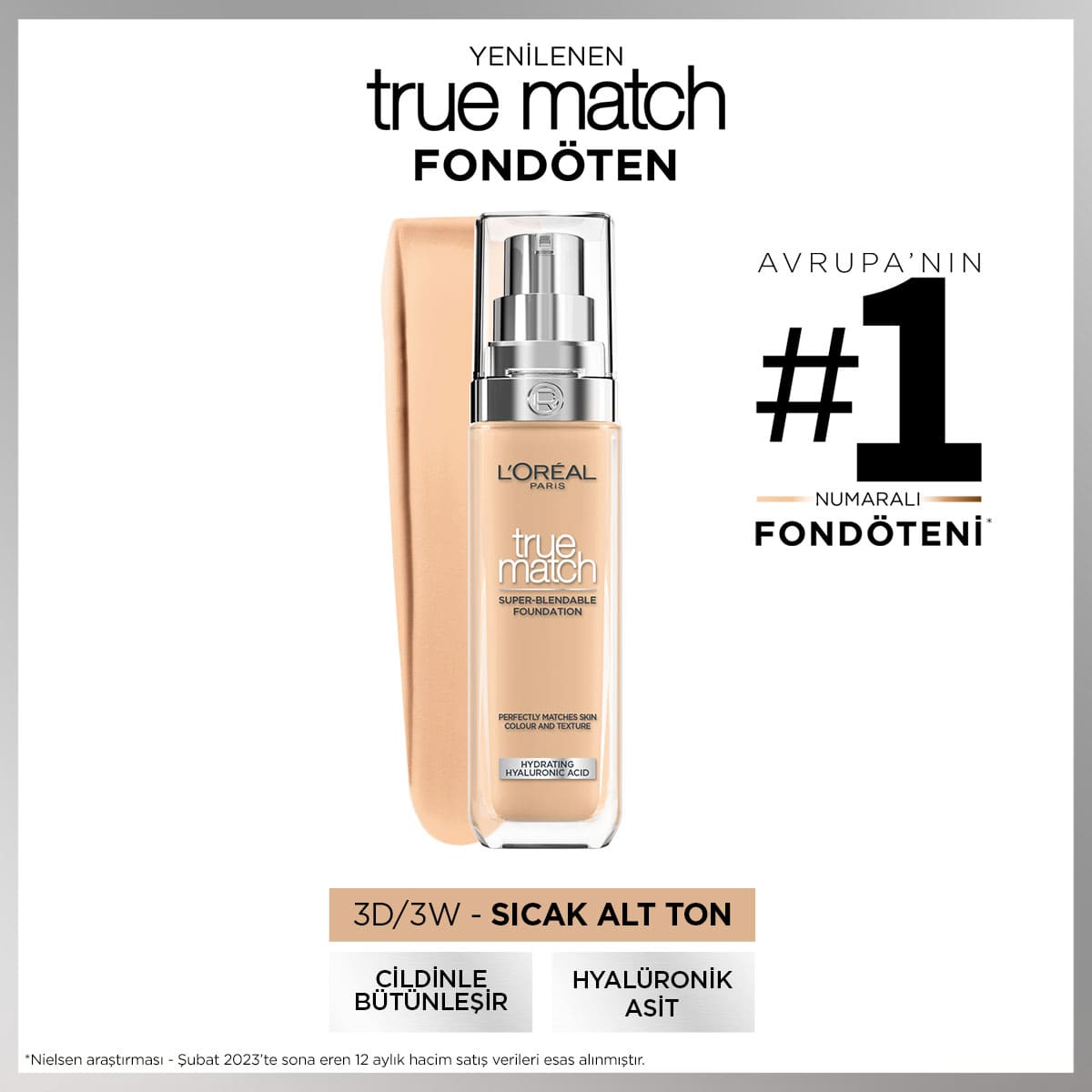 Loreal Paris True Match Bakım Yapan Fondöten - 3W Sıcak Alt Ton - Melori