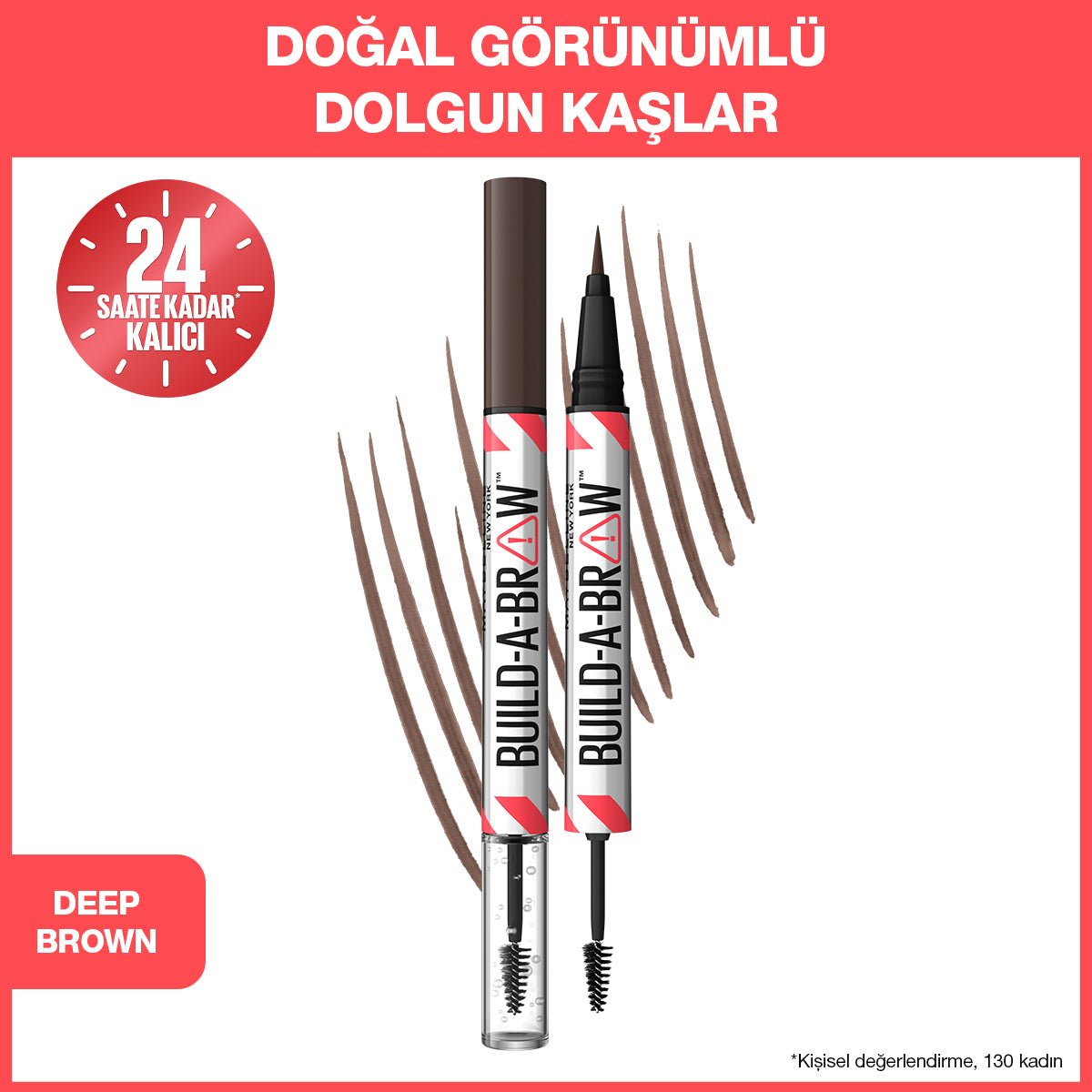 Maybelline New York Build a Brow 2in1 Kaş Kalemi ve Jeli Deep Brown - Melori