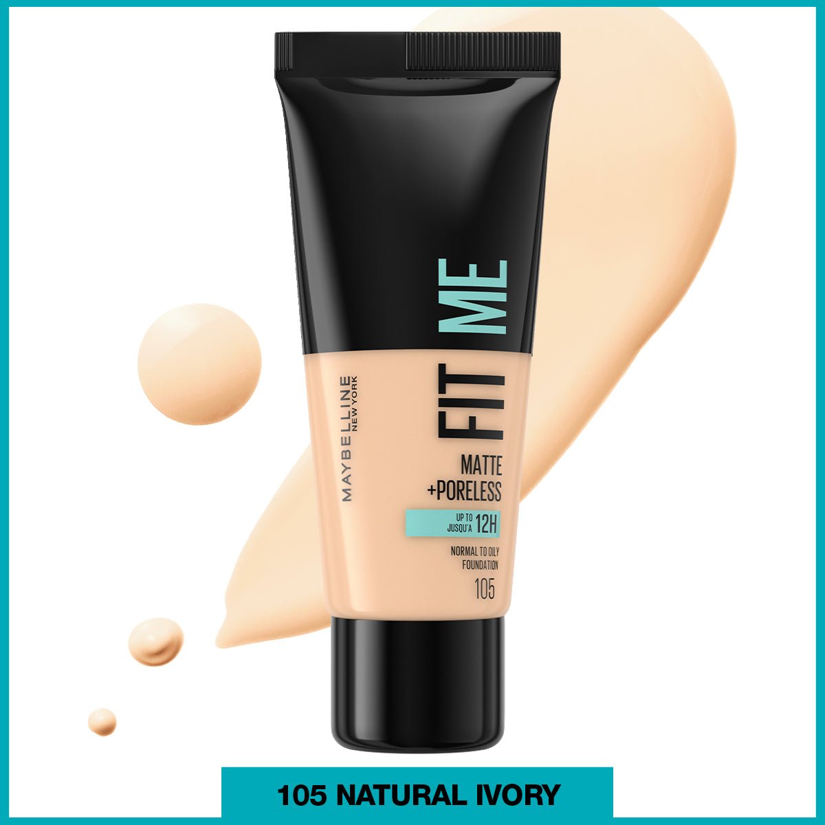 Maybelline New York Fit Me Matte+Poreless Fondöten - 105 Natural Ivory - Melori