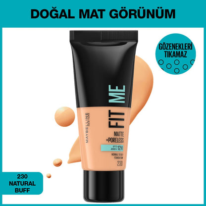 Maybelline New York Fit Me Matte+Poreless Fondöten - 230 Natural Buff - Melori