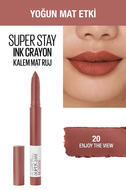 Maybelline New York Super Stay Ink Crayon Kalem Mat Ruj - 20 Enjoy the View - Melori