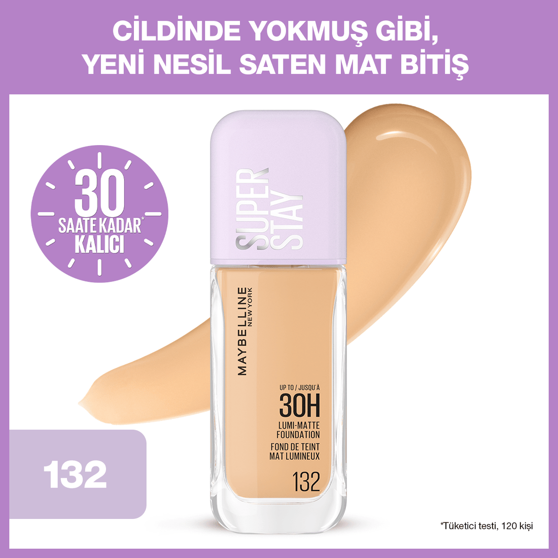 Maybelline New York Super Stay Lumi Matte Fondöten - 132 - Melori