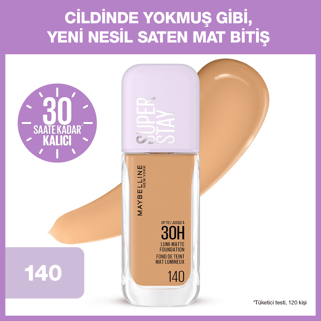 Maybelline New York Super Stay Lumi Matte Fondöten - 140 - Melori