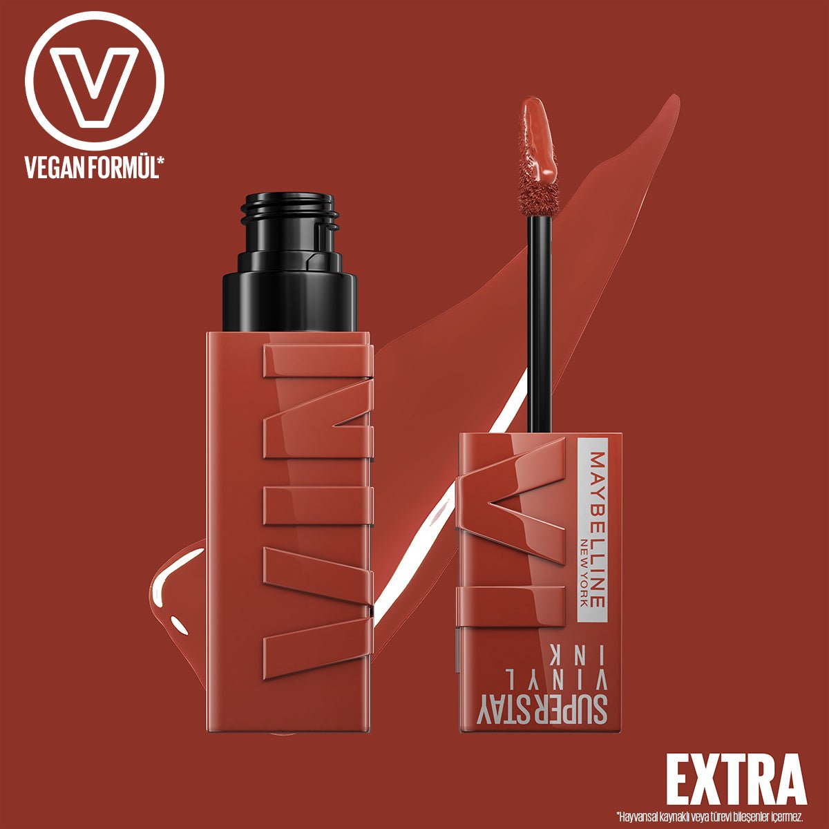 Maybelline New York Super Stay Vinyl Ink Uzun Süre Kalıcı Likit Parlak Ruj 130 Extra - Melori