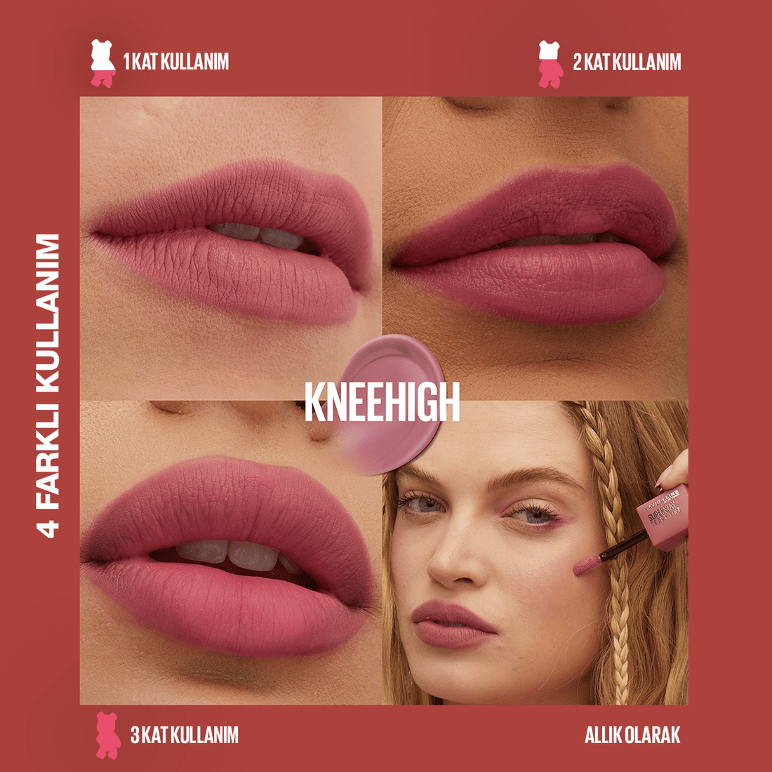 Maybelline Super Stay Teddy Tint Uzun Süre Kalıcı Likit Mat Tint 55 Knee High - Melori